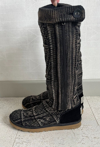 Ugg black gray bleached knit - black,